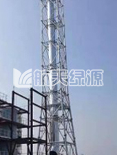 同舟危廢55米圓管塔，內(nèi)1300mm玻璃鋼 耐溫145